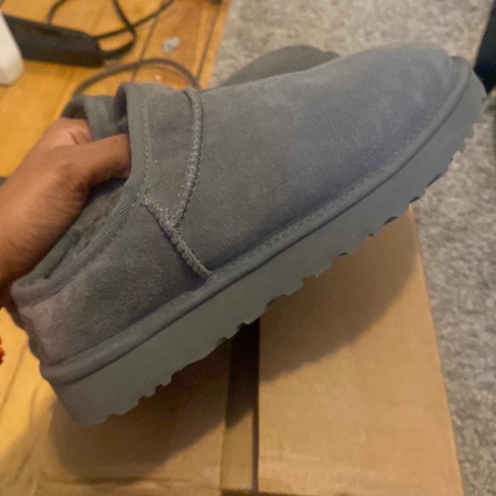 Gray mini Uggs slippers size 7